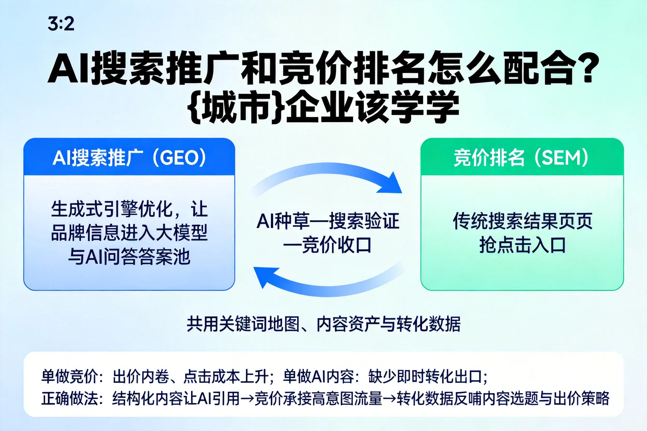 AI搜索推广和竞价排名怎么配合？新余企业该学学