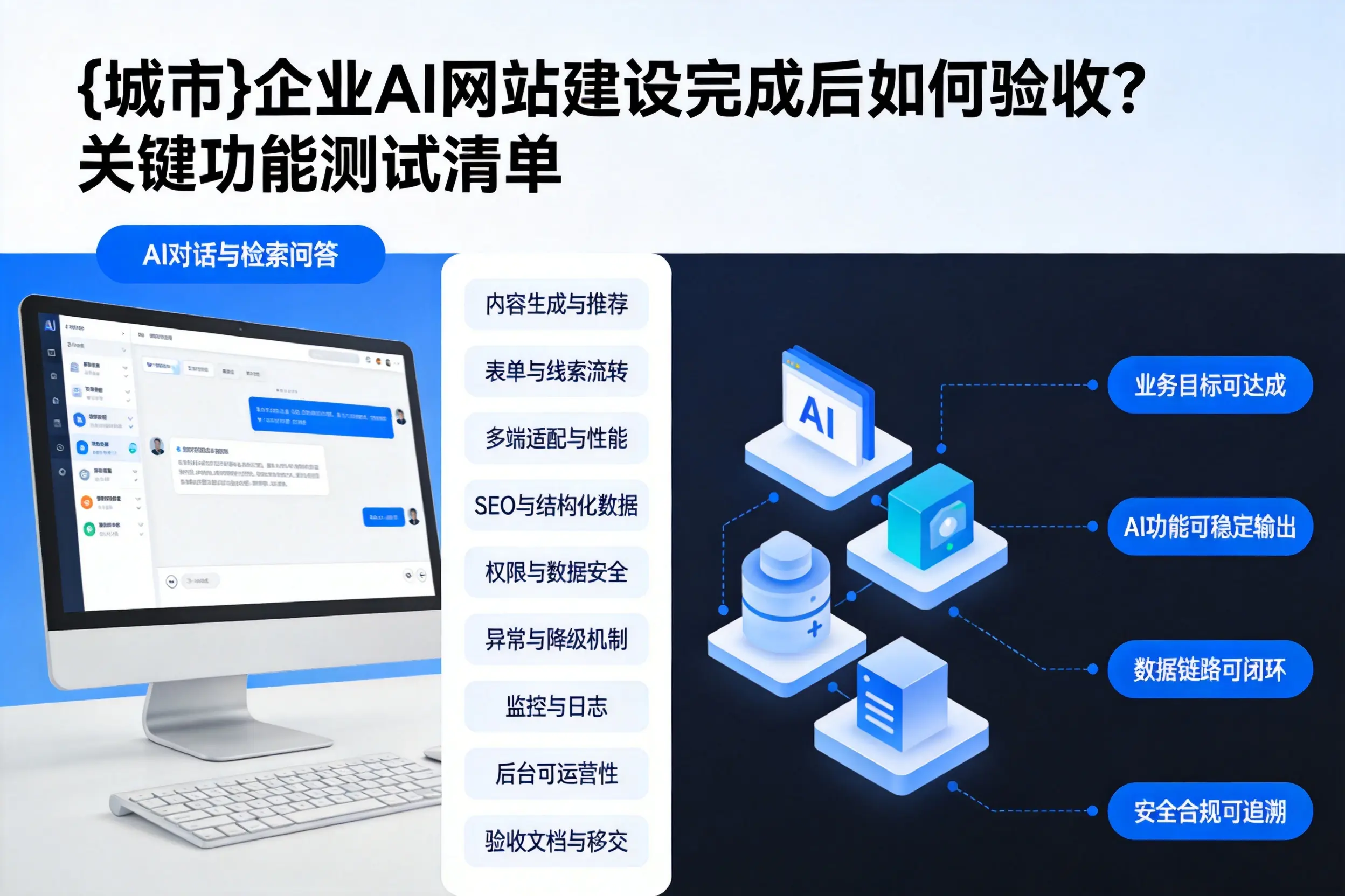 新余企业AI网站建设完成后如何验收？关键功能测试清单