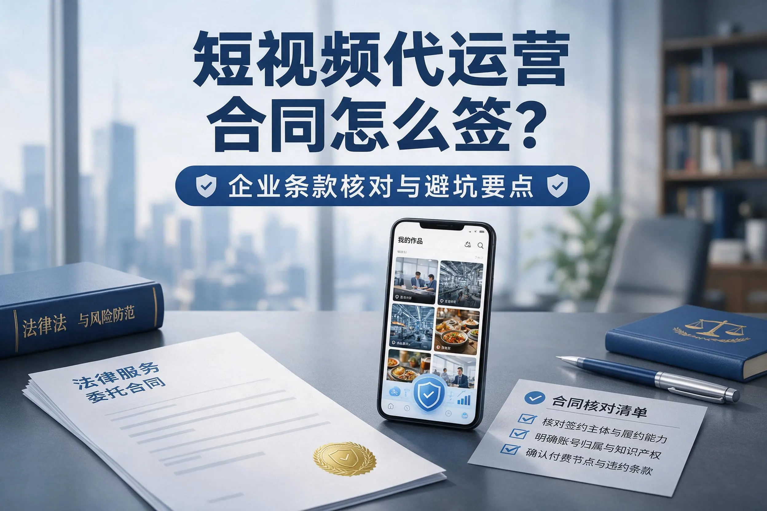 短视频代运营合同怎么签?新余企业条款核对与避坑要点