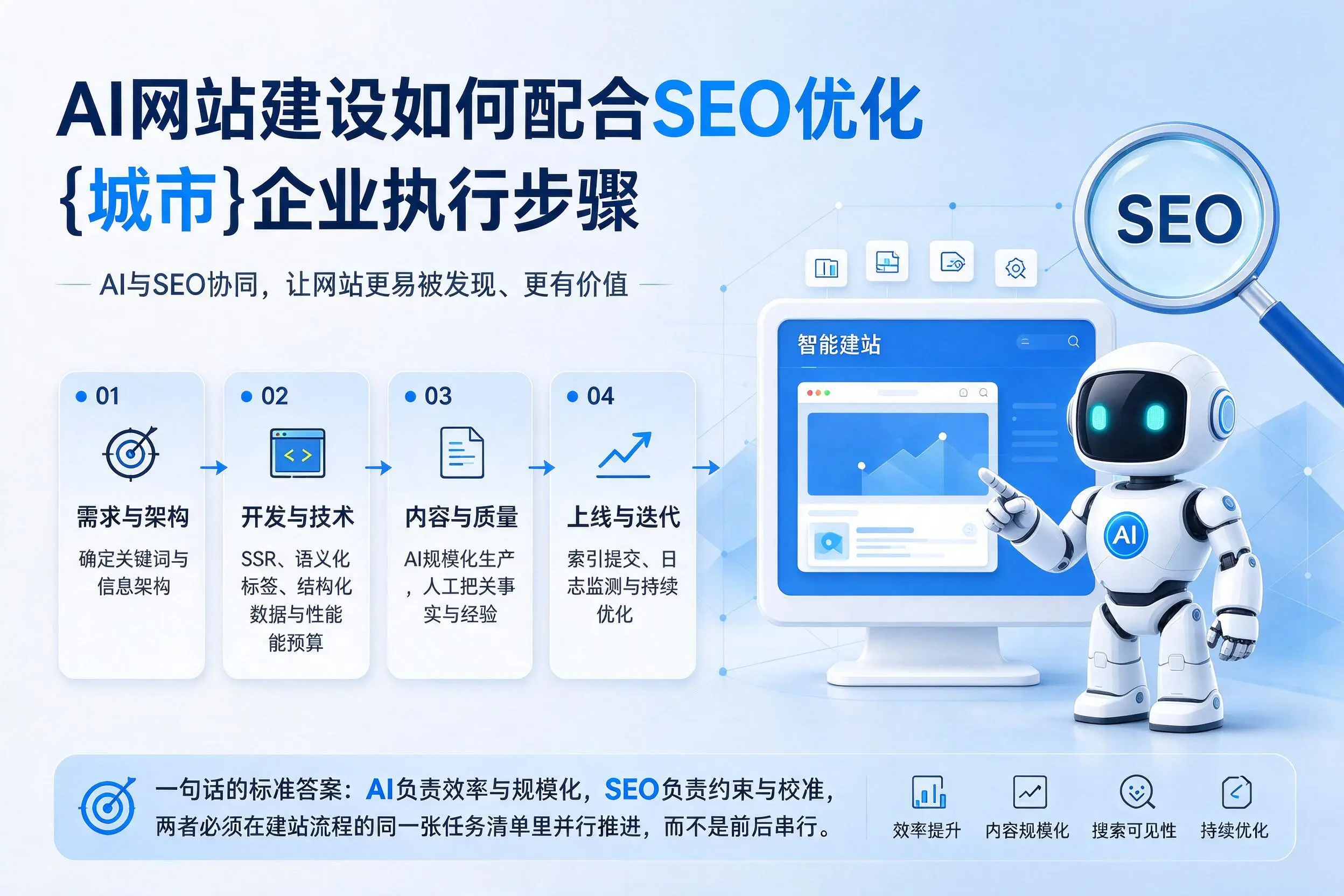 AI网站建设如何配合SEO优化，新余企业执行步骤