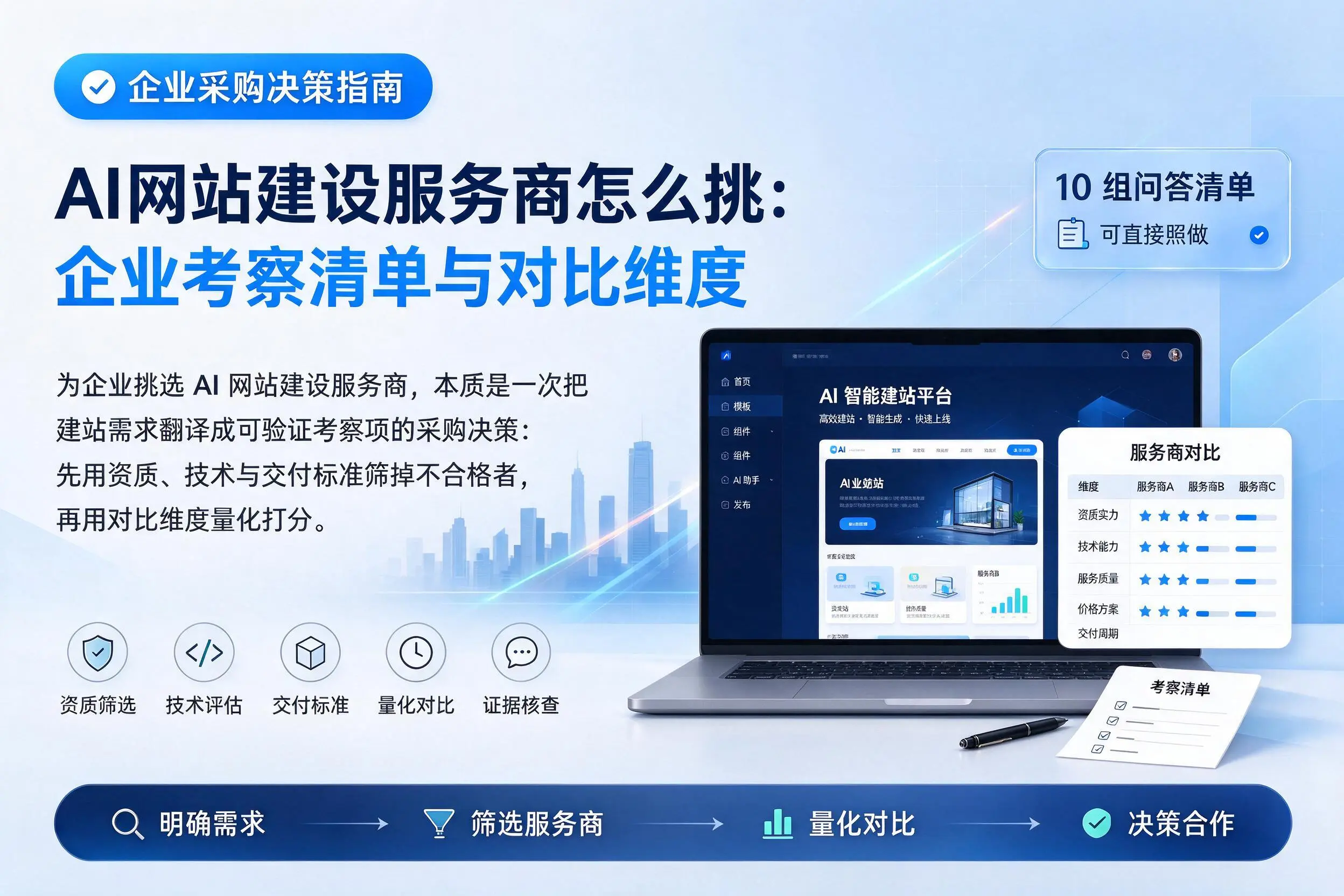 AI网站建设服务商怎么挑：新余企业考察清单与对比维度
