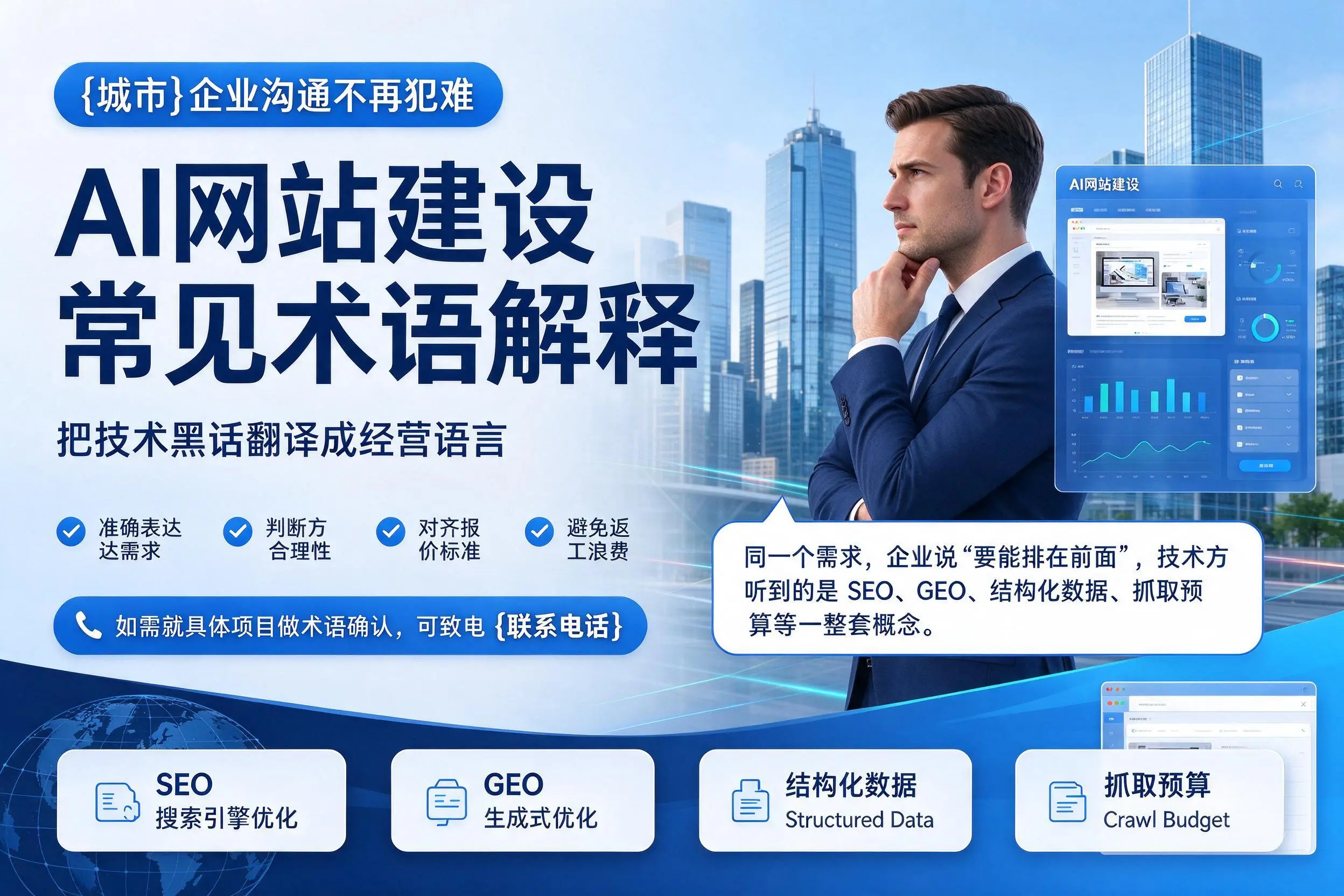 AI网站建设常见术语解释，新余企业沟通不再犯难